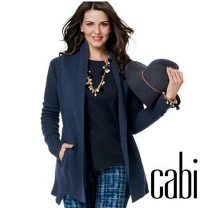 CAbi Navy Blue Countryside Cable Knit Cardigan